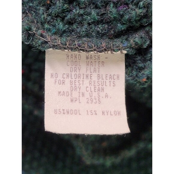 Vintage‎ Orvis Mens Green Flecked Wool Blend 1/4 Sweater Jacket USA Large - Picture 8 of 9